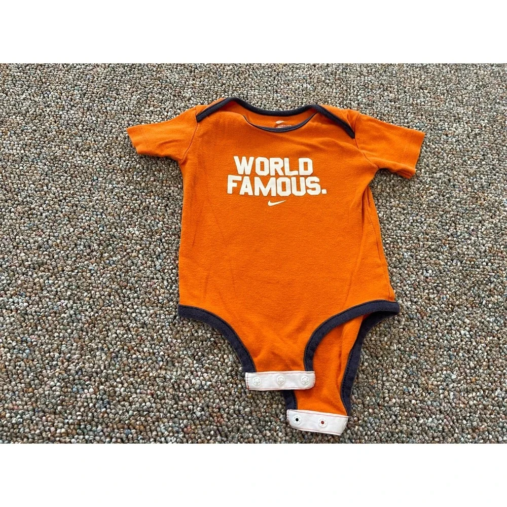 Nike Boys Orange World Famous Bodysuit 9-12M